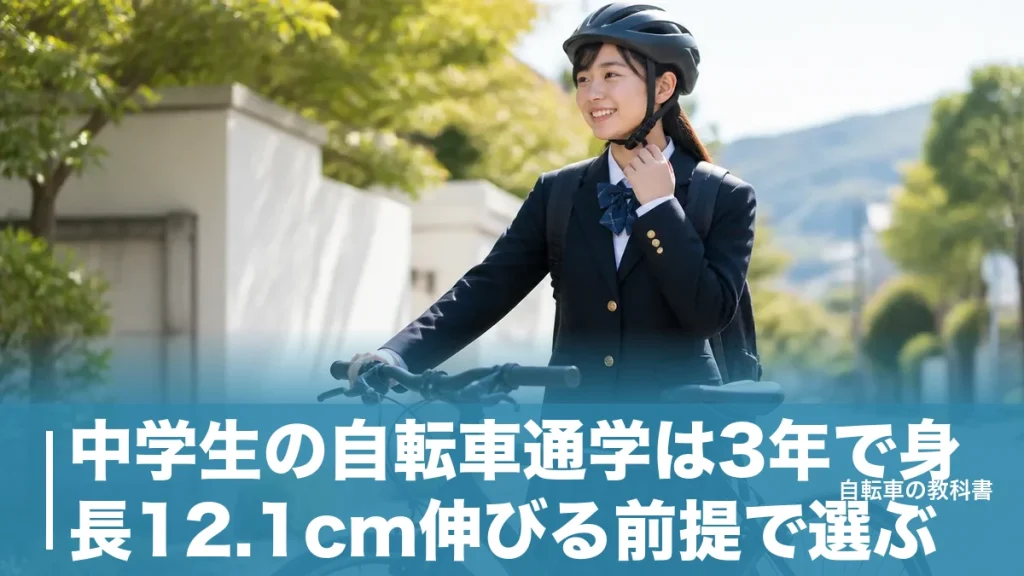 中学生の自転車通学は3年で身長12.1cm伸びる前提で選ぶ｜サイズ・校則・保険の基準のアイキャッチ画像