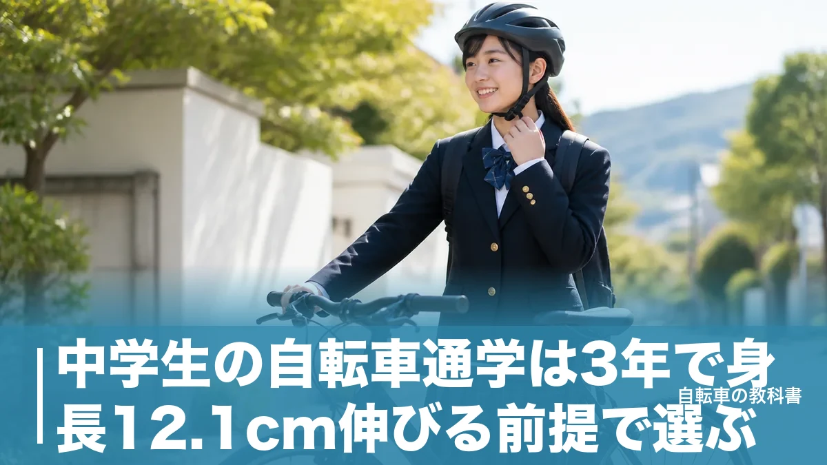 中学生の自転車通学は3年で身長12.1cm伸びる前提で選ぶ｜サイズ・校則・保険の基準のアイキャッチ画像