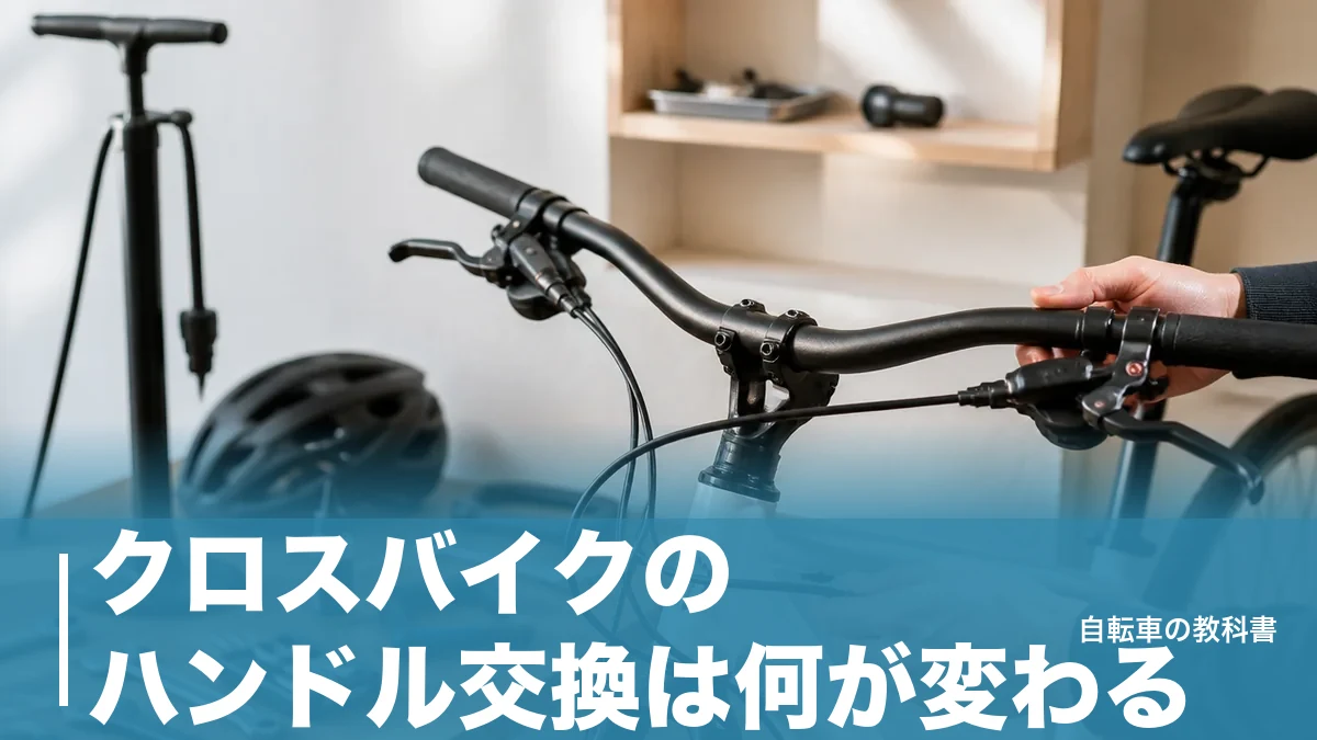 クロスバイクのハンドル交換は何が変わる？25.4mmと工賃4,180円で決まる分かれ道のアイキャッチ画像