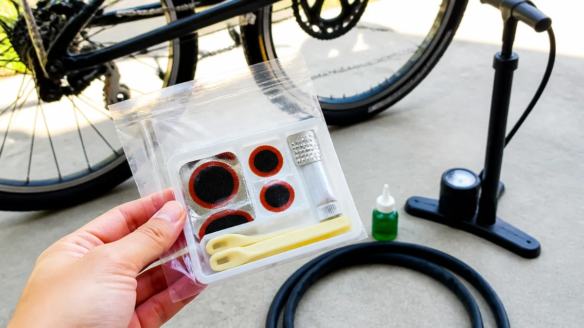 ダイソーの自転車用パンク修理セットは110円で何が入っている？の解説画像