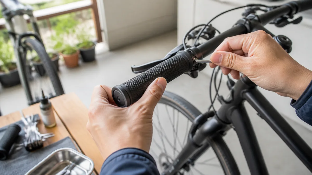 クロスバイクのグリップ交換を自分でやる手順と、必要な工具の解説画像