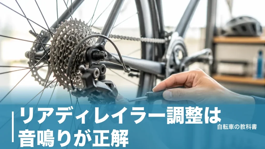 リアディレイラー調整は音鳴りが正解？シマノ公式の手順と工賃1,980円で決める直し方のアイキャッチ画像