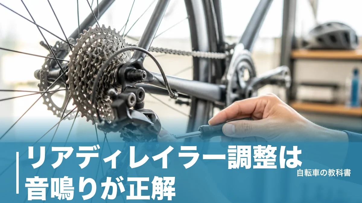 リアディレイラー調整は音鳴りが正解？シマノ公式の手順と工賃1,980円で決める直し方のアイキャッチ画像