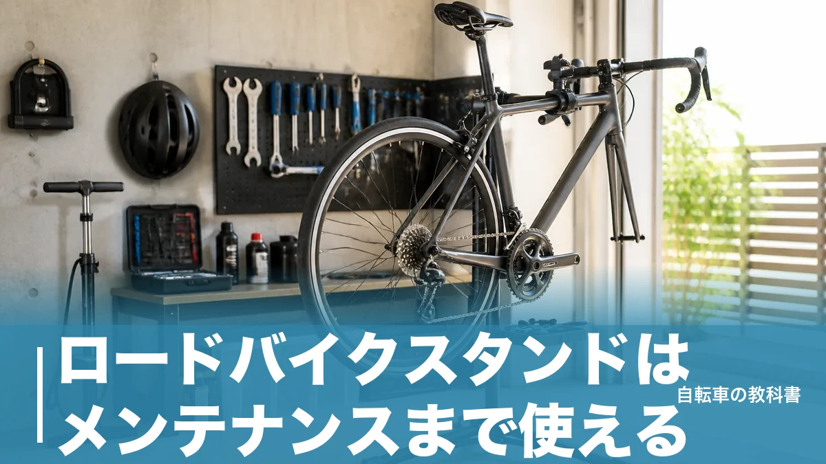 ロードバイクスタンドはメンテナンスまで使える？3,740円と59,950円を分ける固定方式のアイキャッチ画像