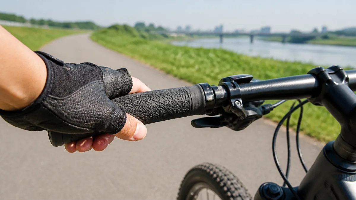 マウンテンバイクのグリップを替えると、手のどこが楽になるのかの解説画像