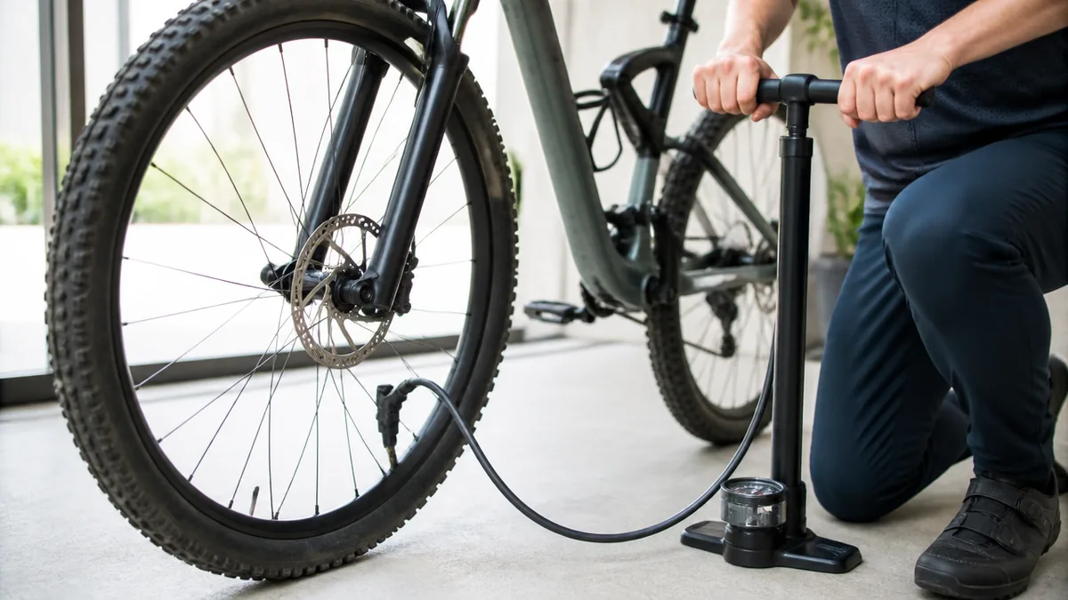 マウンテンバイクの空気入れ方は米式が基本｜1.5barから決まる適正圧と手順のアイキャッチ画像