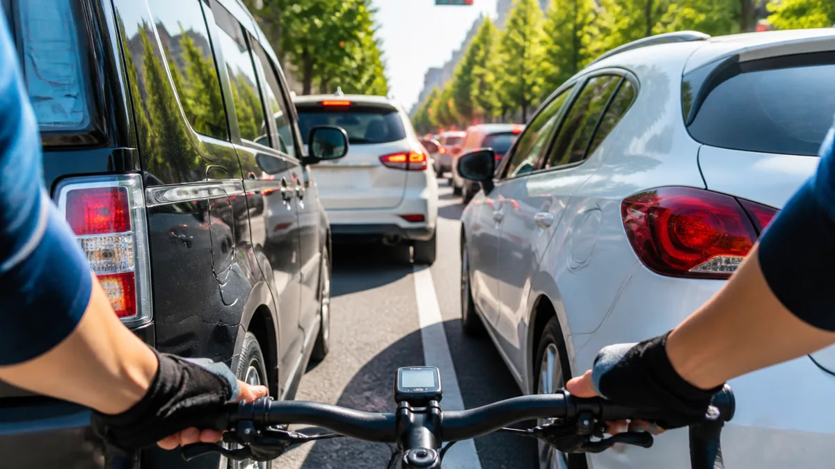 自転車の「すり抜け」は違反なのか——道交法に、その違反名はないの解説画像